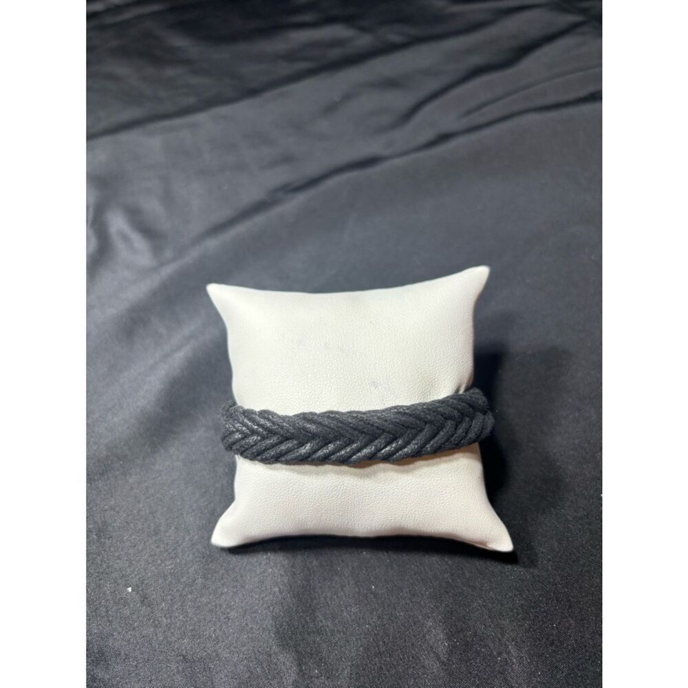 New Handwoven Black Leather Braided Bracelet